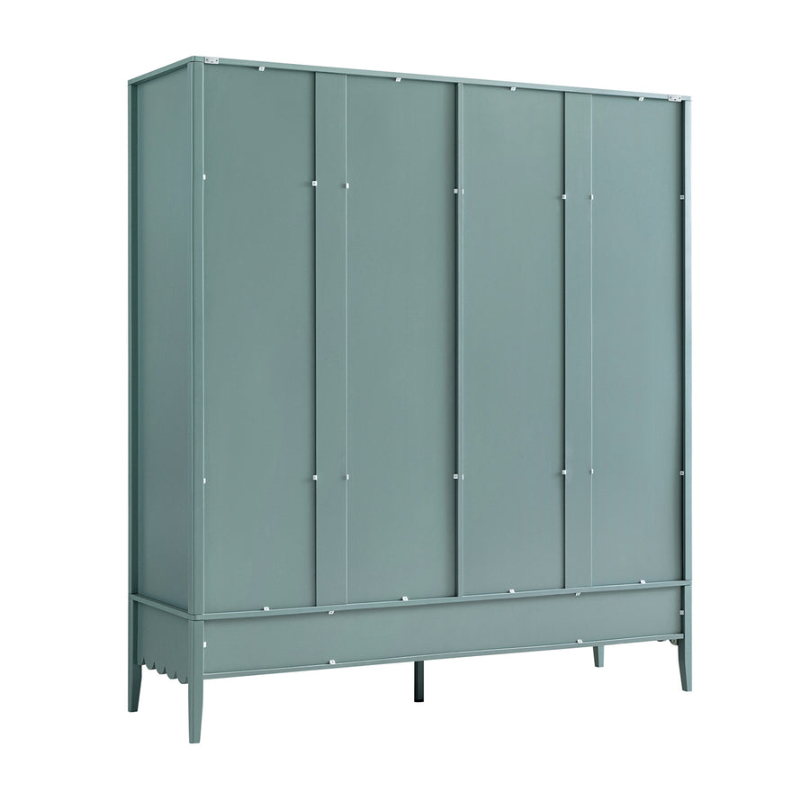 Henley Scalloped Edge 4-Door Wardrobe, Blue Spruce