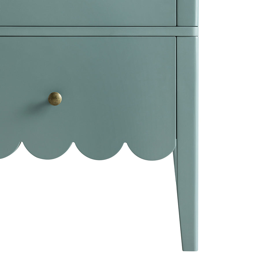 Henley Scalloped Edge 4-Door Wardrobe, Blue Spruce