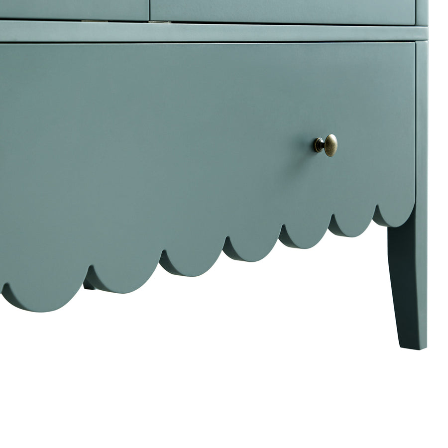 Henley Scalloped Edge 4-Door Wardrobe, Blue Spruce