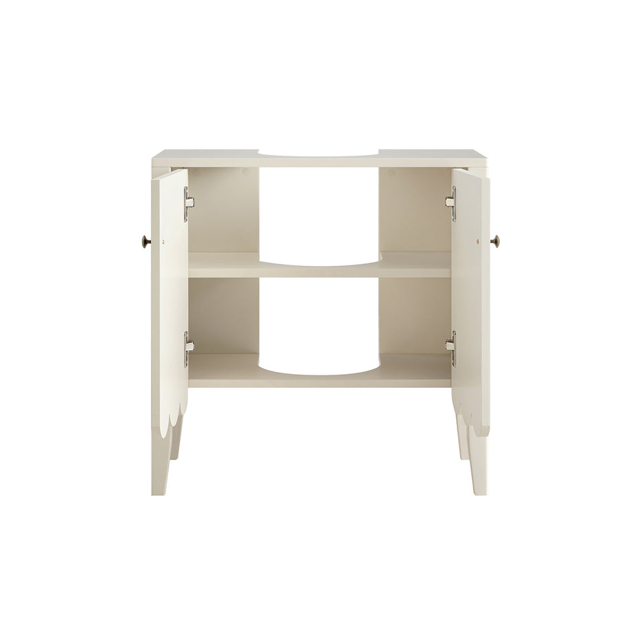 Henley Scalloped Edge Undersink Cabinet, Light Sand