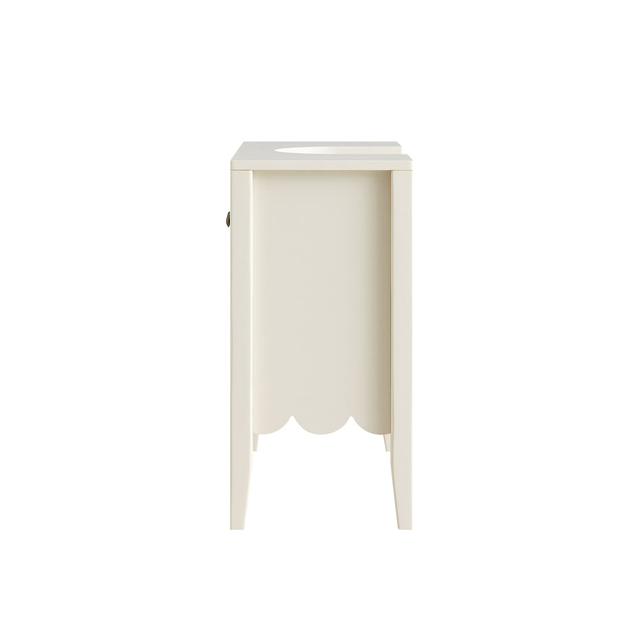 Henley Scalloped Edge Undersink Cabinet, Light Sand