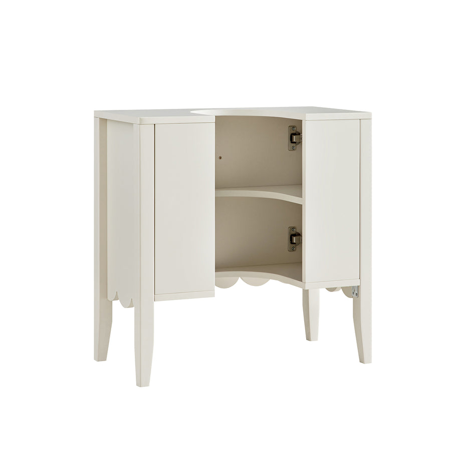 Henley Scalloped Edge Undersink Cabinet, Light Sand