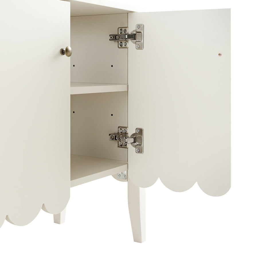 Henley Scalloped Edge Undersink Cabinet, Light Sand