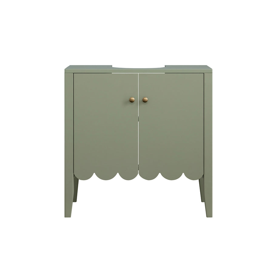 Henley Scalloped Edge Undersink Cabinet, Sage Green