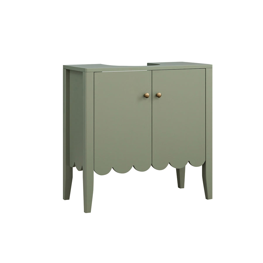 Henley Scalloped Edge Undersink Cabinet, Sage Green