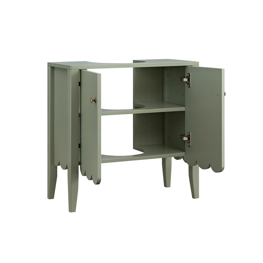 Henley Scalloped Edge Undersink Cabinet, Sage Green