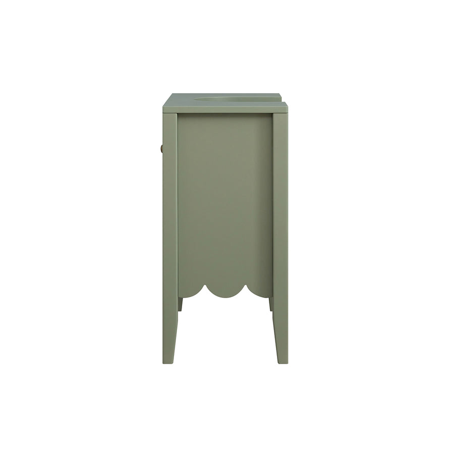 Henley Scalloped Edge Undersink Cabinet, Sage Green