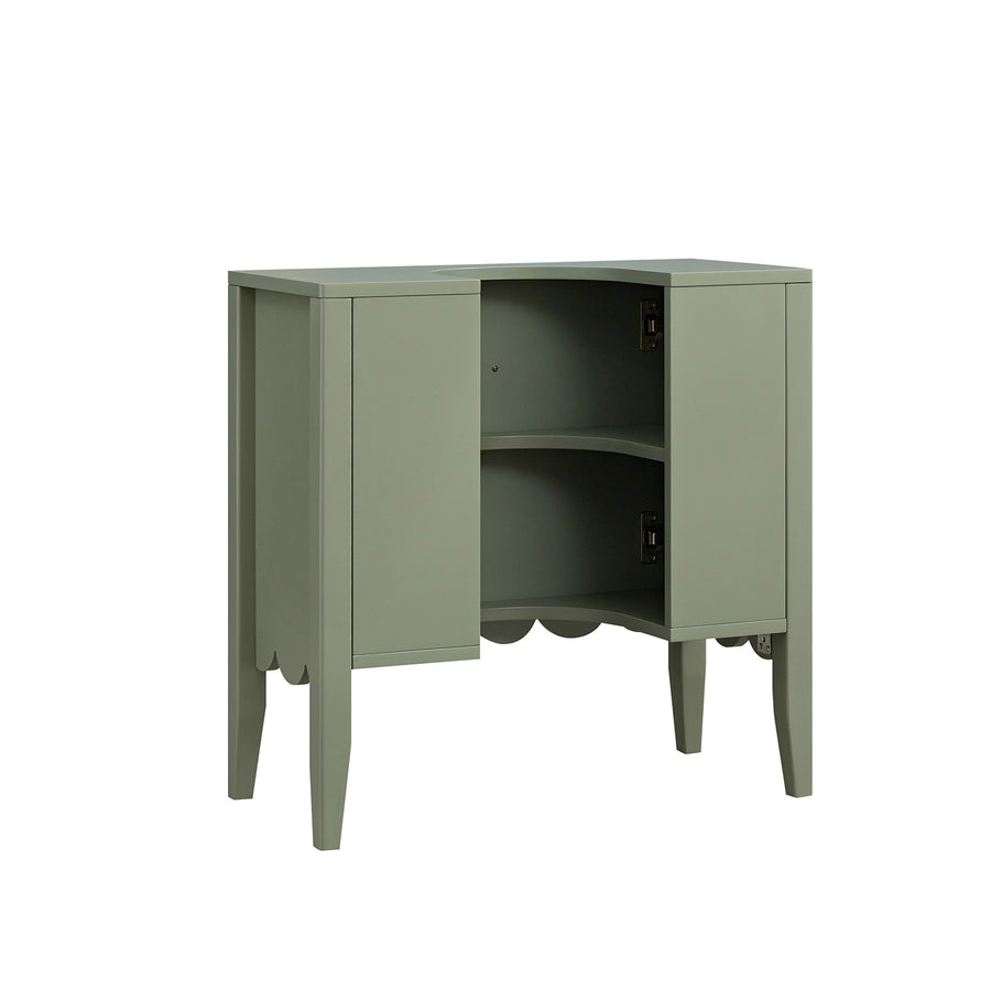 Henley Scalloped Edge Undersink Cabinet, Sage Green