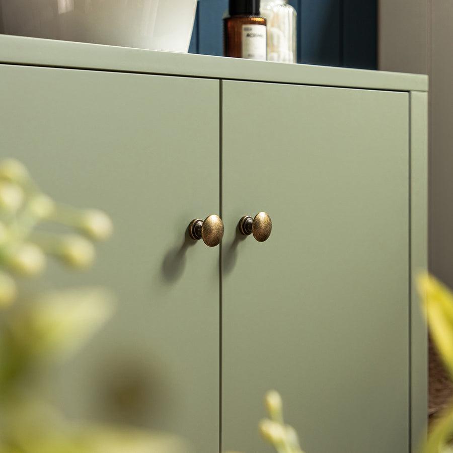 Henley Scalloped Edge Undersink Cabinet, Sage Green