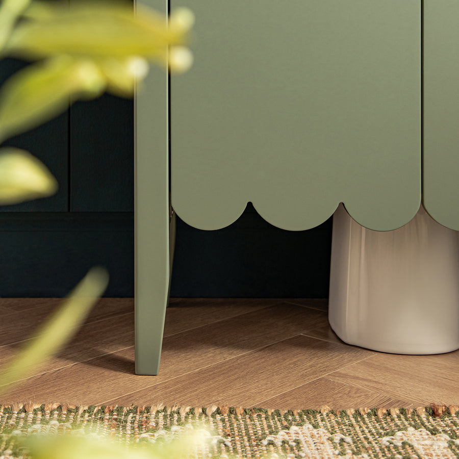 Henley Scalloped Edge Undersink Cabinet, Sage Green