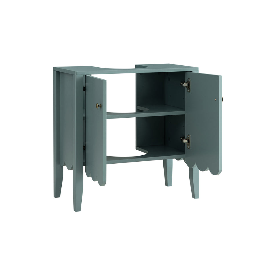 Henley Scalloped Edge Undersink Cabinet, Blue Spruce