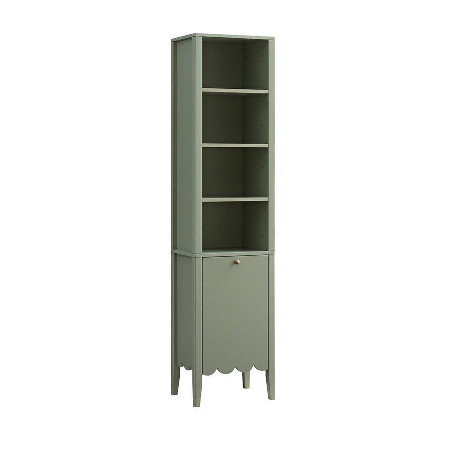 Henley Scalloped Edge Tall Storage Cabinet, Sage Green