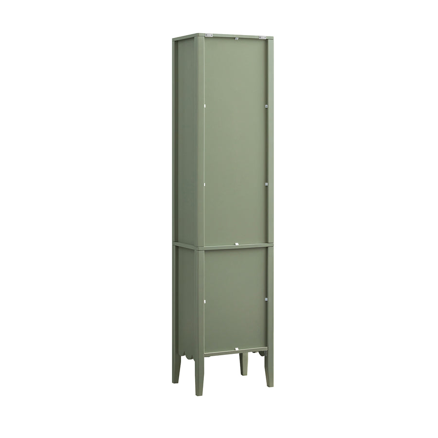 Henley Scalloped Edge Tall Storage Cabinet, Sage Green