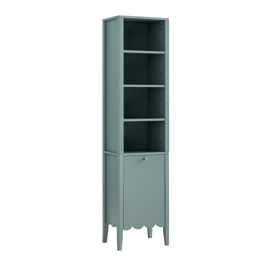 Henley Scalloped Edge Tall Storage Cabinet, Blue Spruce