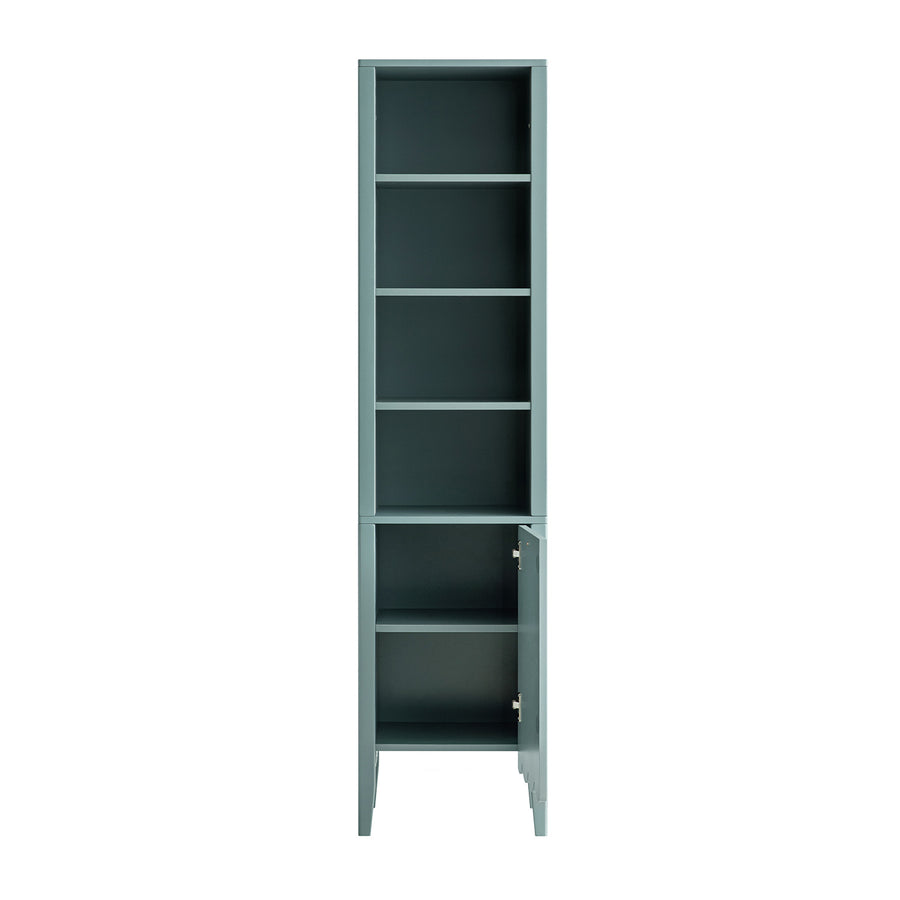 Henley Scalloped Edge Tall Storage Cabinet, Blue Spruce
