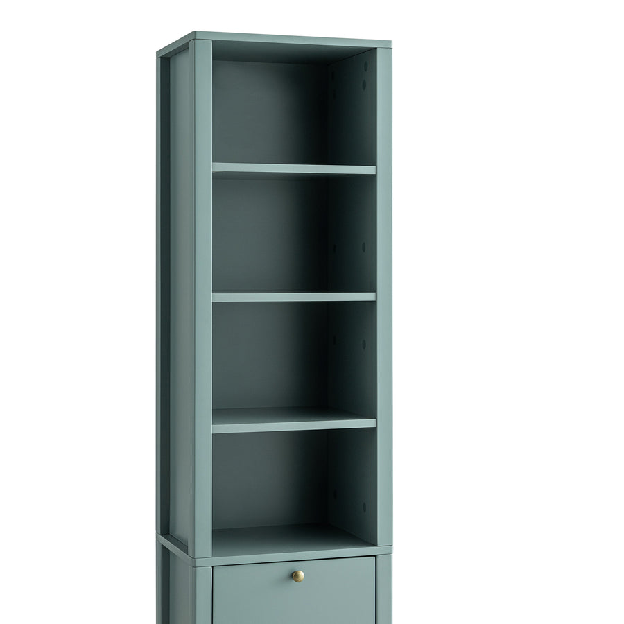 Henley Scalloped Edge Tall Storage Cabinet, Blue Spruce