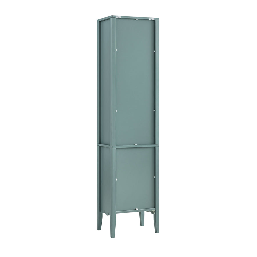 Henley Scalloped Edge Tall Storage Cabinet, Blue Spruce