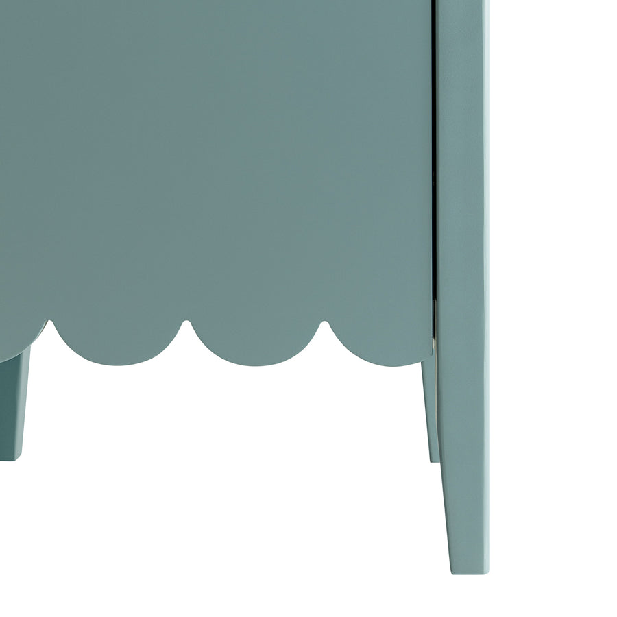 Henley Scalloped Edge Tall Storage Cabinet, Blue Spruce
