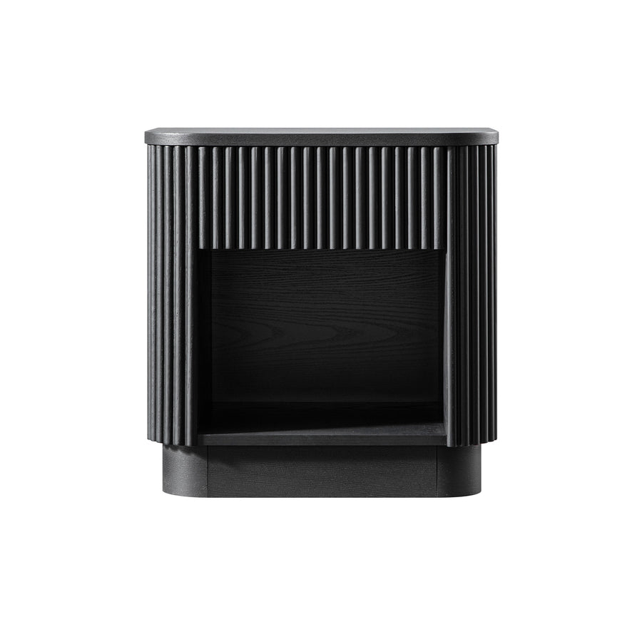 Maru 1-Drawer Bedside Table, Black