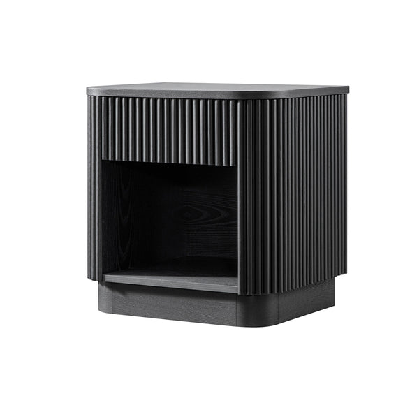 Maru 1 - Drawer Bedside Table, Black - daals