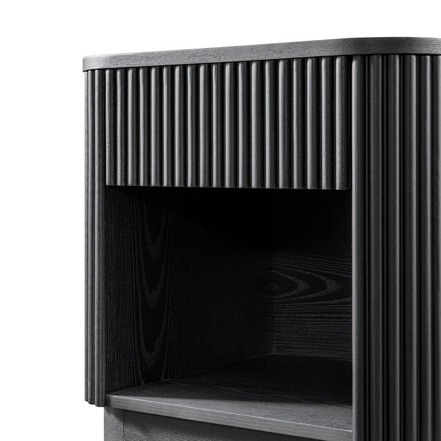 Maru 1-Drawer Bedside Table, Black
