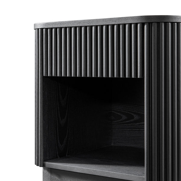 Maru 1 - Drawer Bedside Table, Black - daals