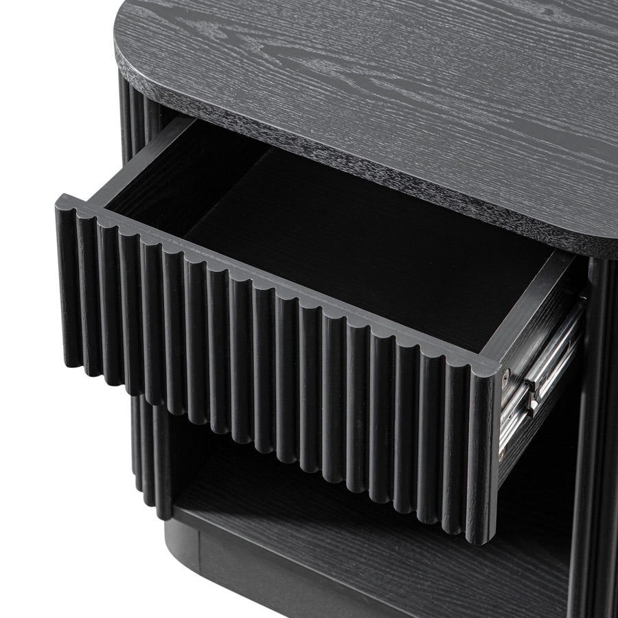 Maru 1-Drawer Bedside Table, Black