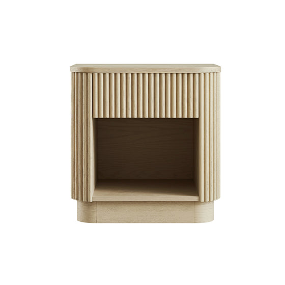 Maru 1-Drawer Bedside Table, Greige Oak