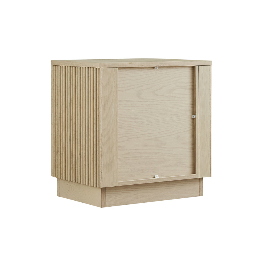 Maru 1-Drawer Bedside Table, Greige Oak