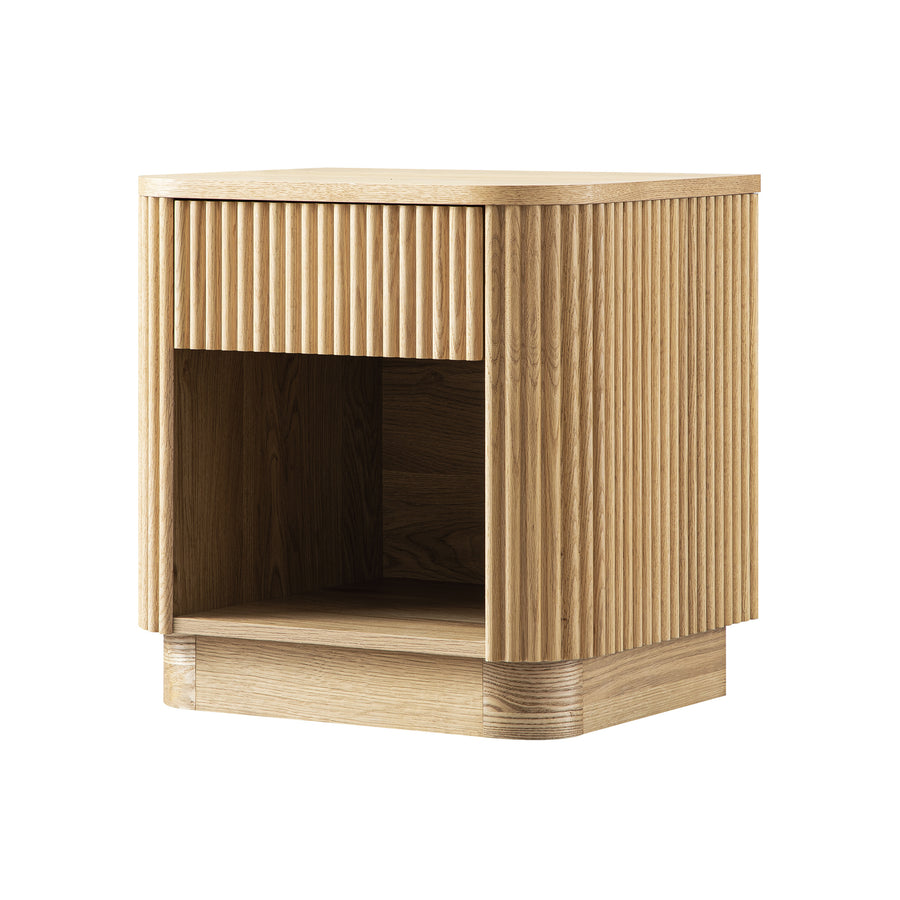 Maru 1-Drawer Bedside Table, Oak