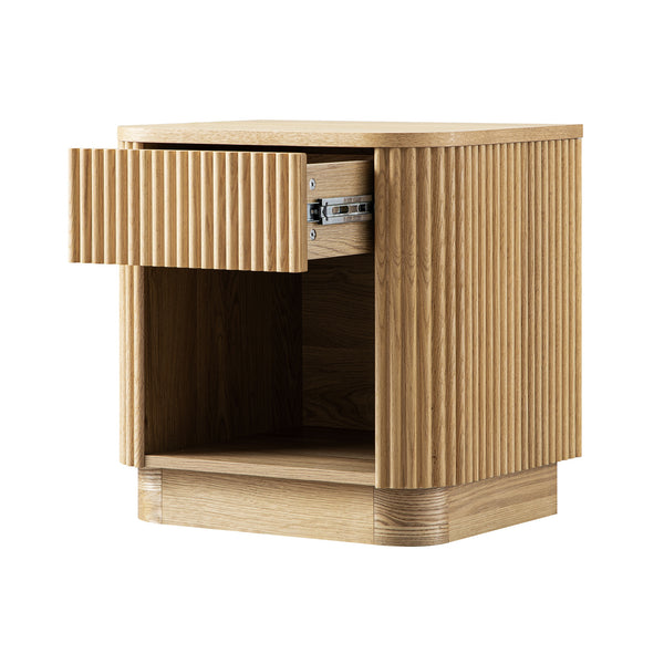 Maru 1-Drawer Bedside Table, Oak