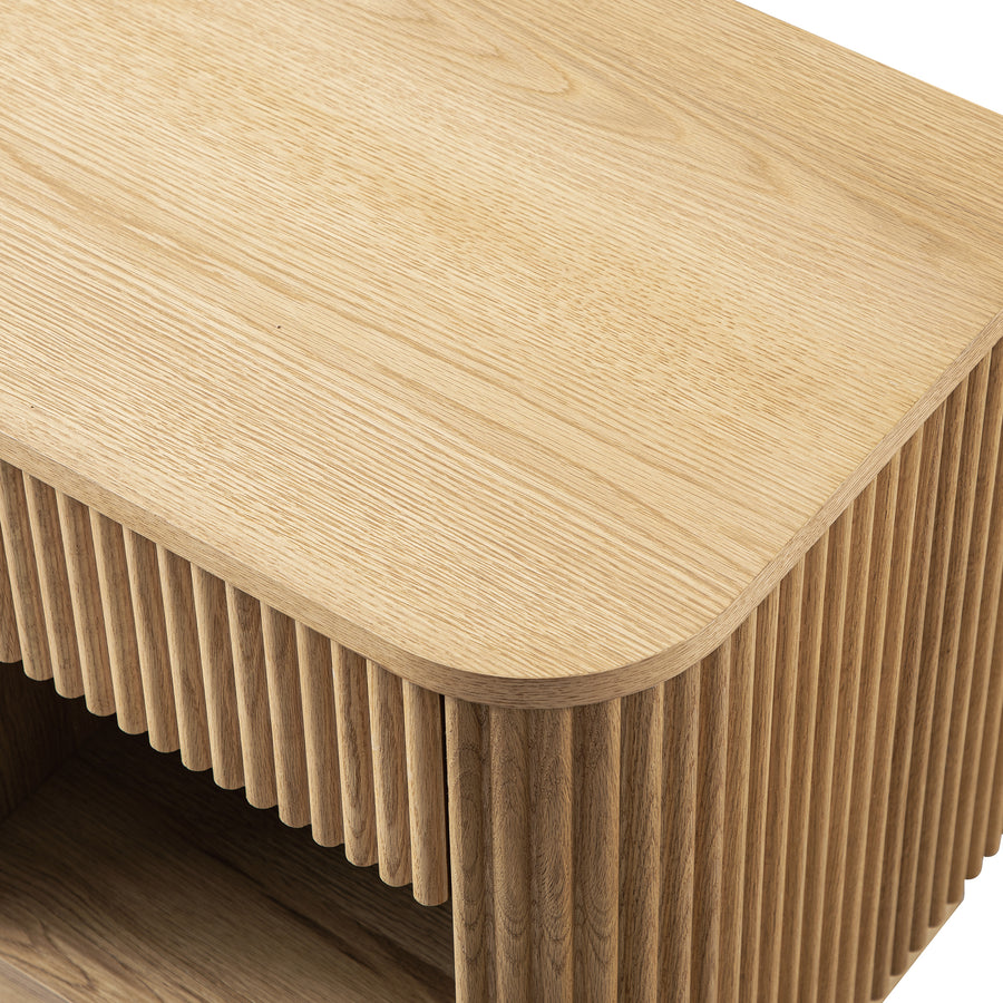 Maru 1-Drawer Bedside Table, Oak