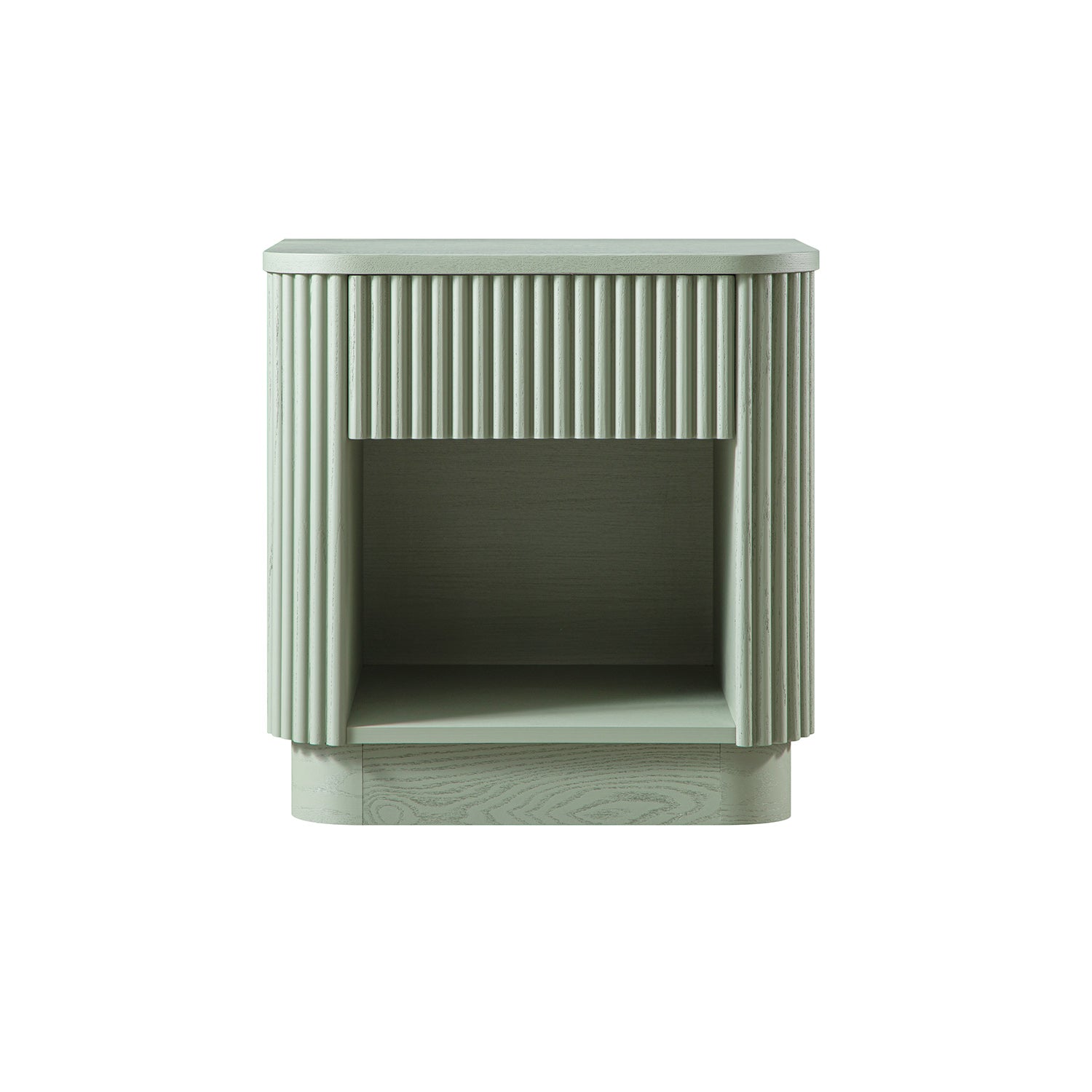 Maru 1-Drawer Bedside Table, Sage Green