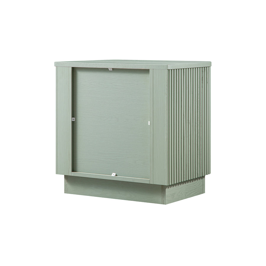 Maru 1-Drawer Bedside Table, Sage Green
