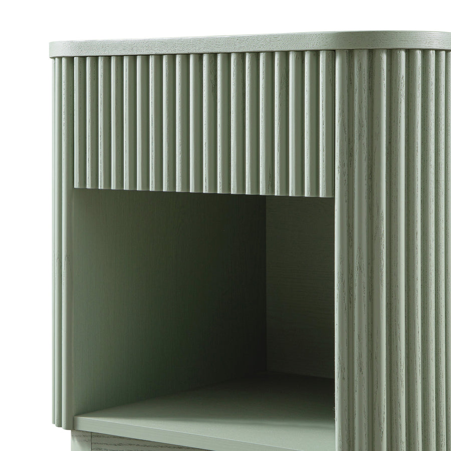 Maru 1-Drawer Bedside Table, Sage Green