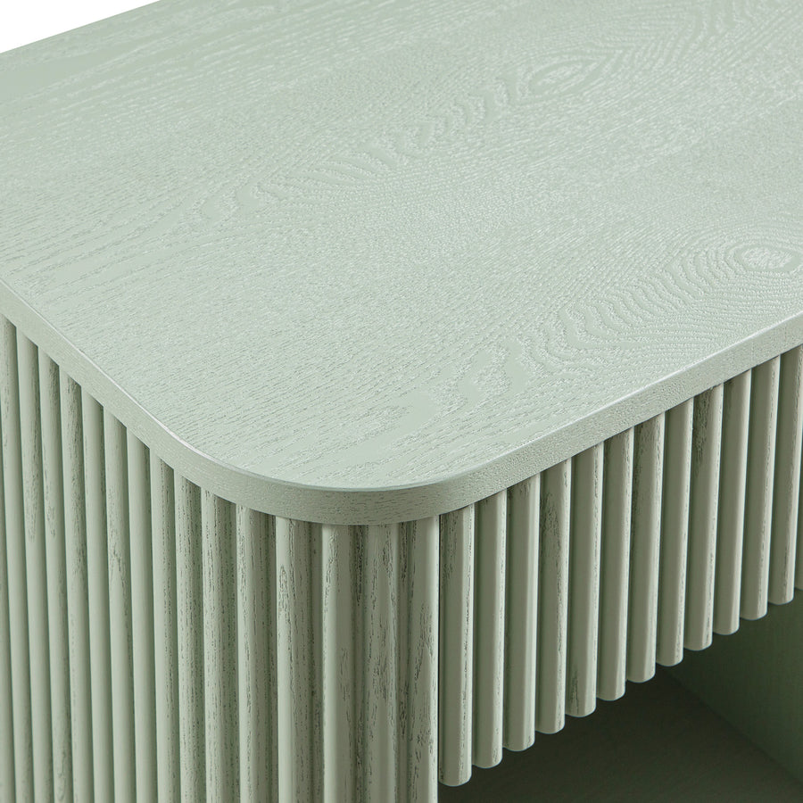 Maru 1-Drawer Bedside Table, Sage Green