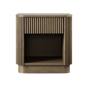 Maru 1-Drawer Bedside Table, Silver Oak
