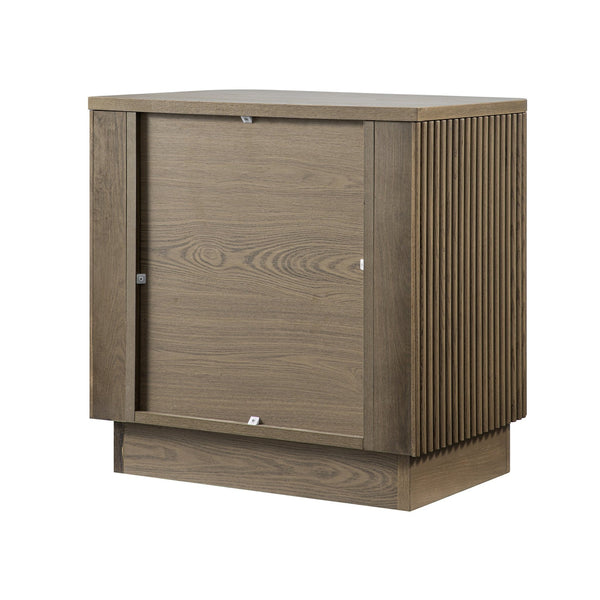 Maru 1-Drawer Bedside Table, Silver Oak