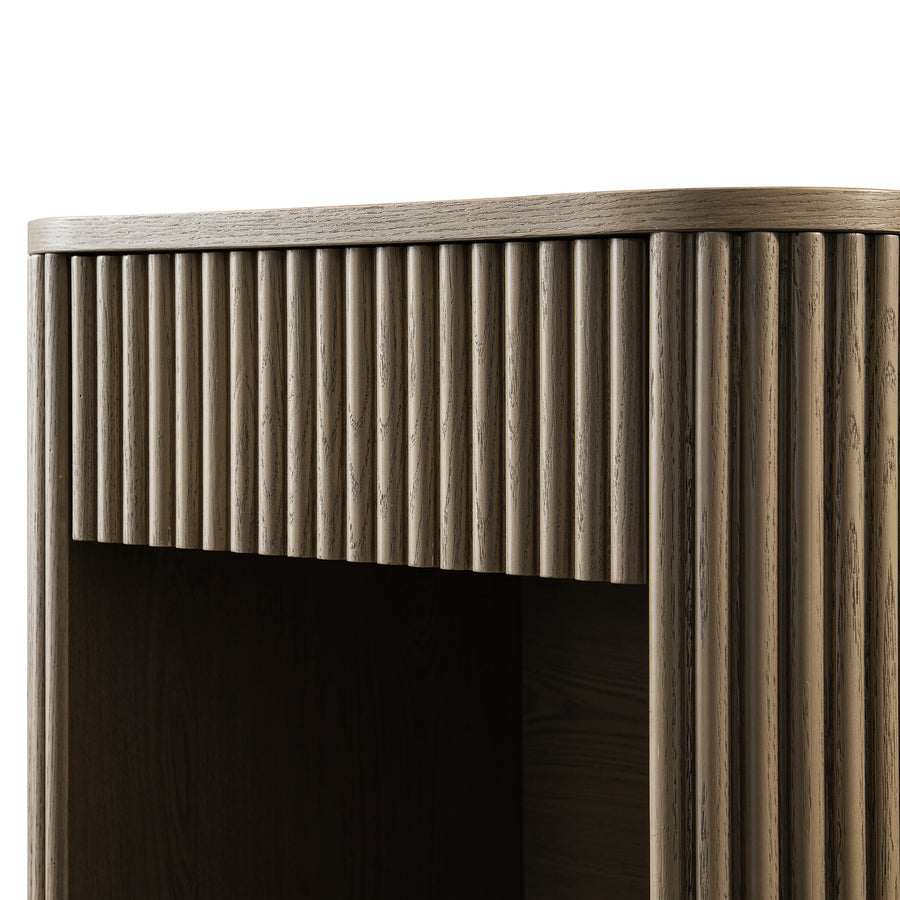 Maru 1-Drawer Bedside Table, Silver Oak
