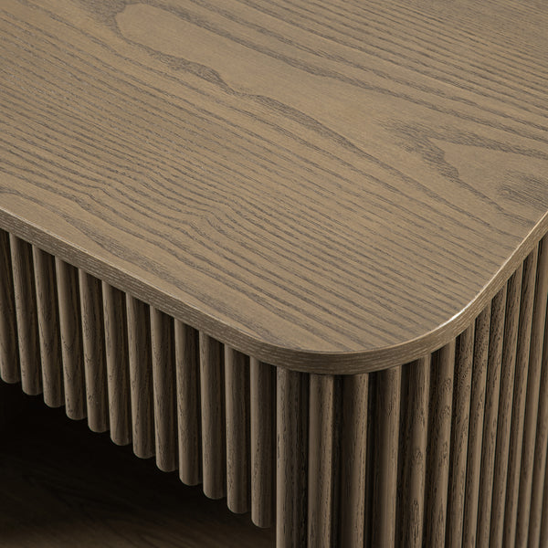 Maru 1-Drawer Bedside Table, Silver Oak