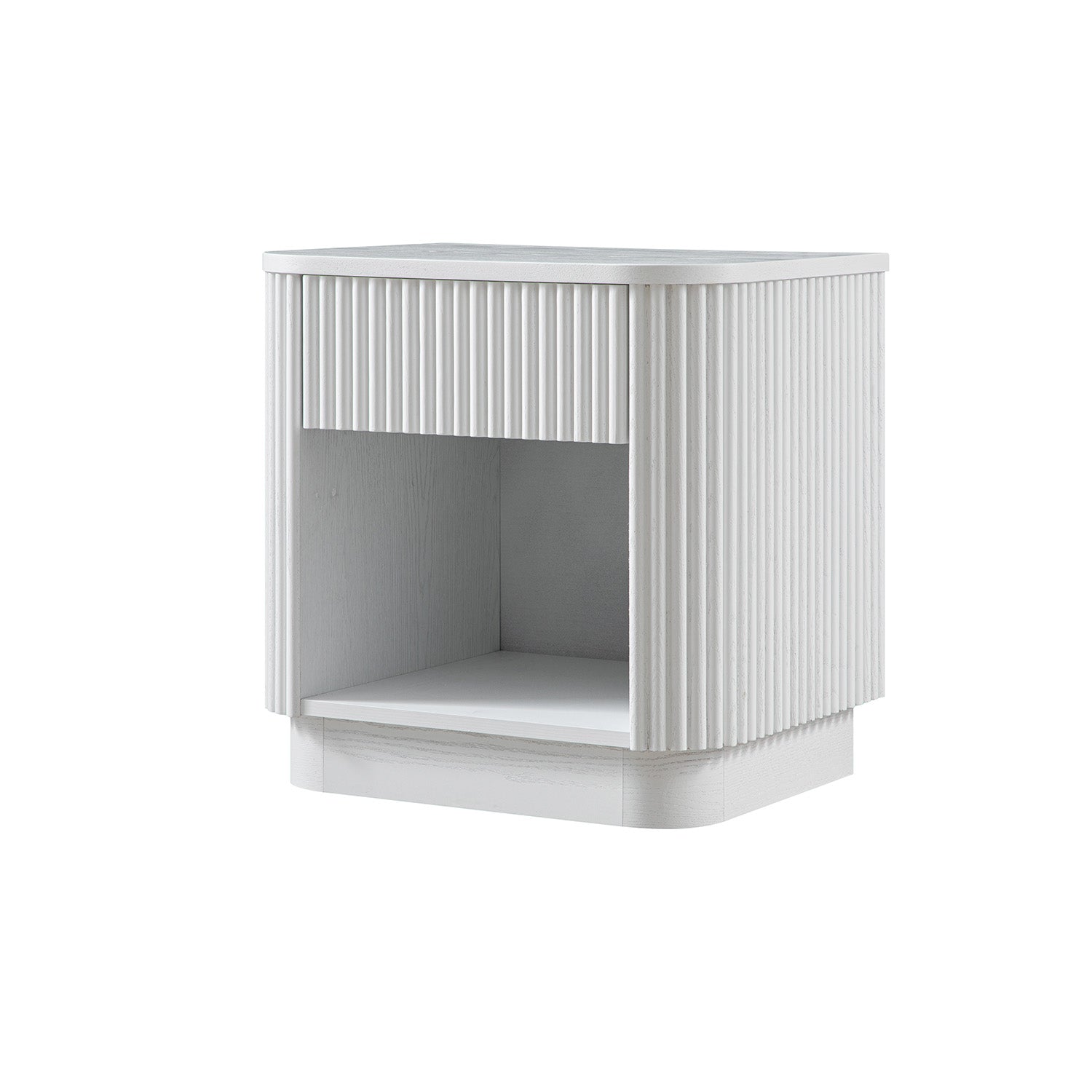 Maru 1-Drawer Bedside Table, Washed White