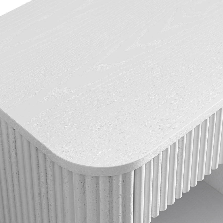 Maru 1-Drawer Bedside Table, Washed White