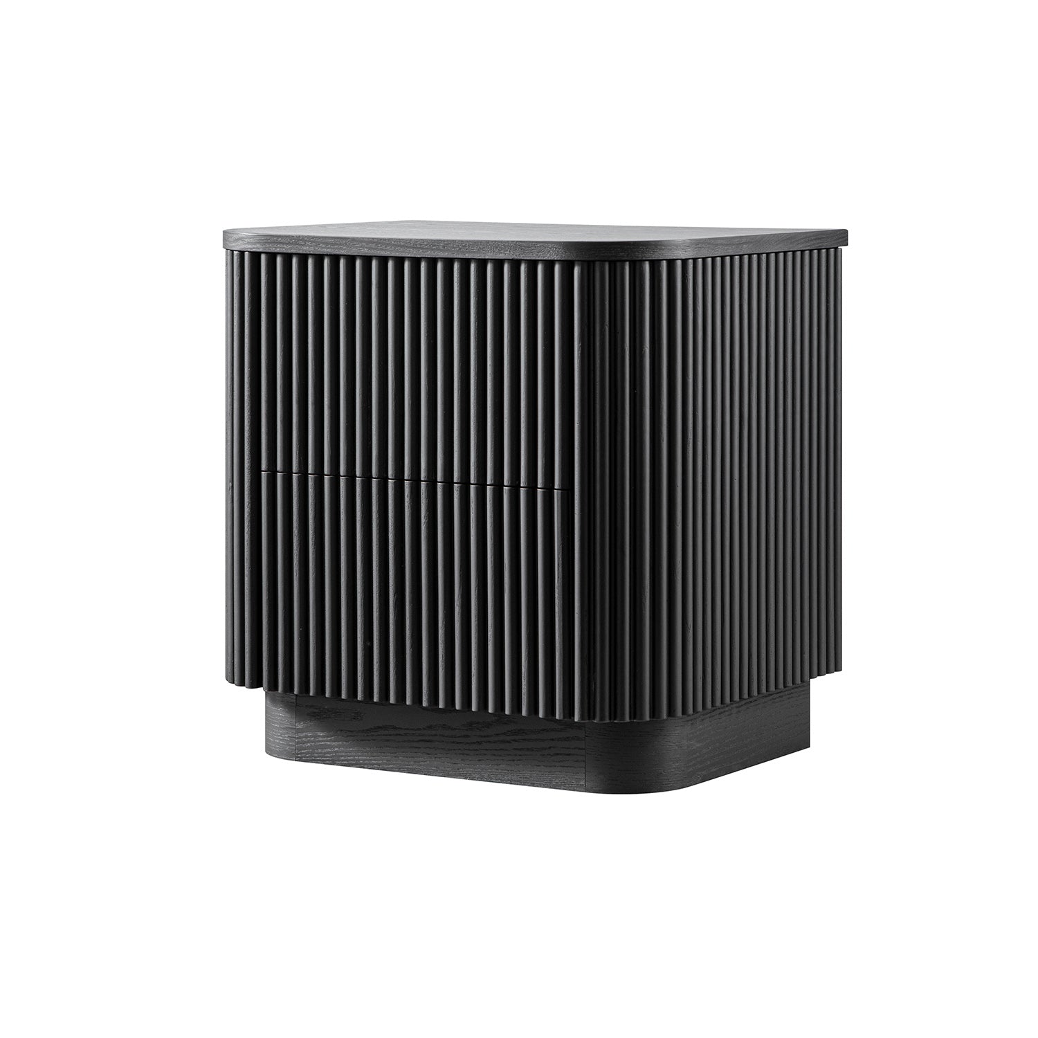 Maru 2-Drawer Bedside Table, Black