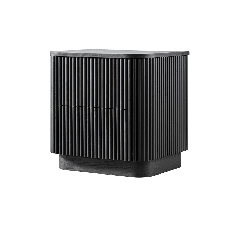 Maru 2-Drawer Bedside Table, Black