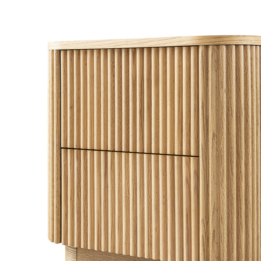Maru 2-Drawer Bedside Table, Oak