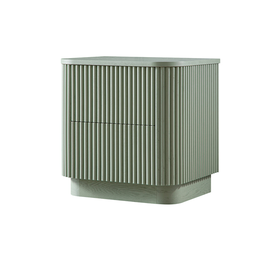 Maru 2-Drawer Bedside Table, Sage Green