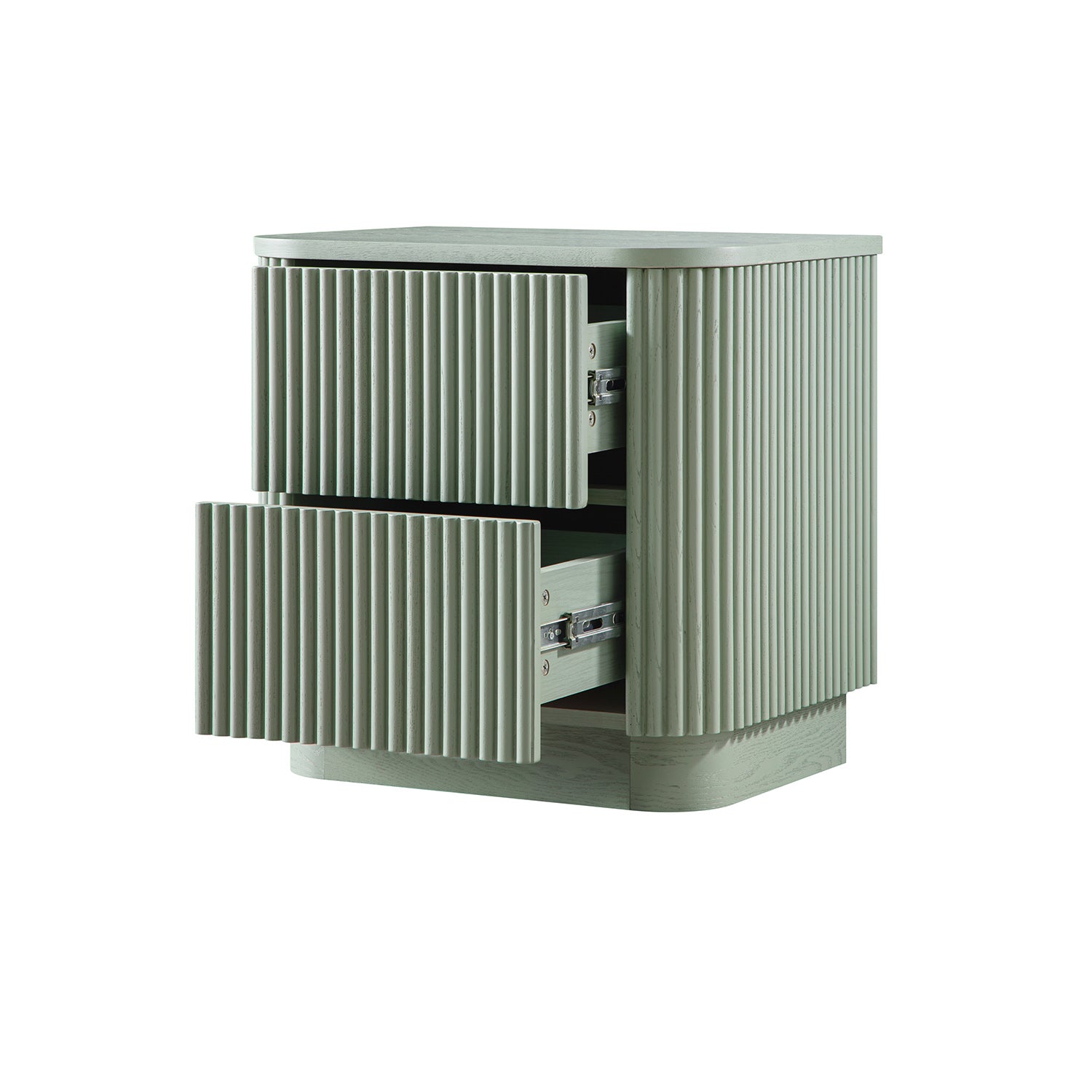 Maru 2-Drawer Bedside Table, Sage Green