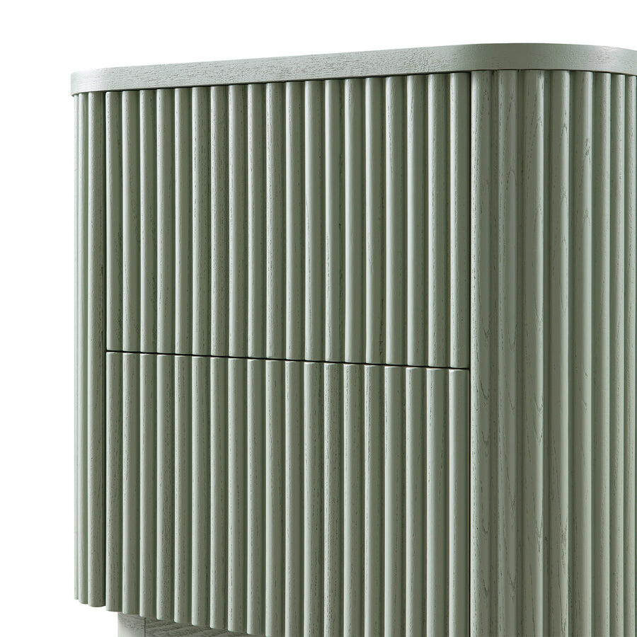 Maru 2-Drawer Bedside Table, Sage Green