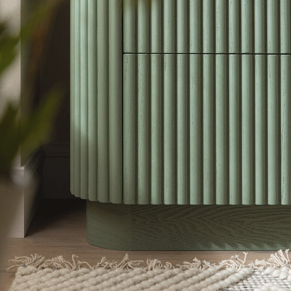 Maru 2-Drawer Bedside Table, Sage Green