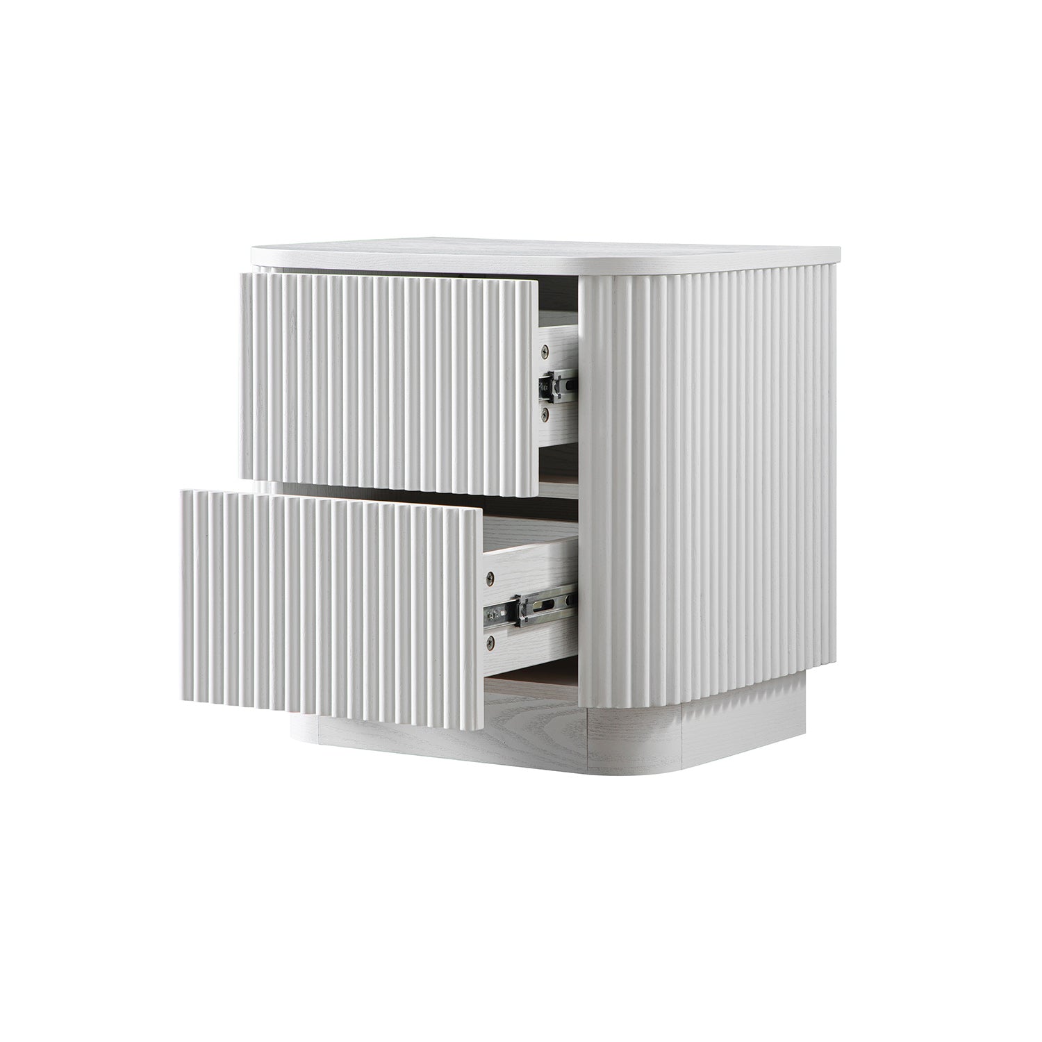 Maru 2-Drawer Bedside Table, Washed White